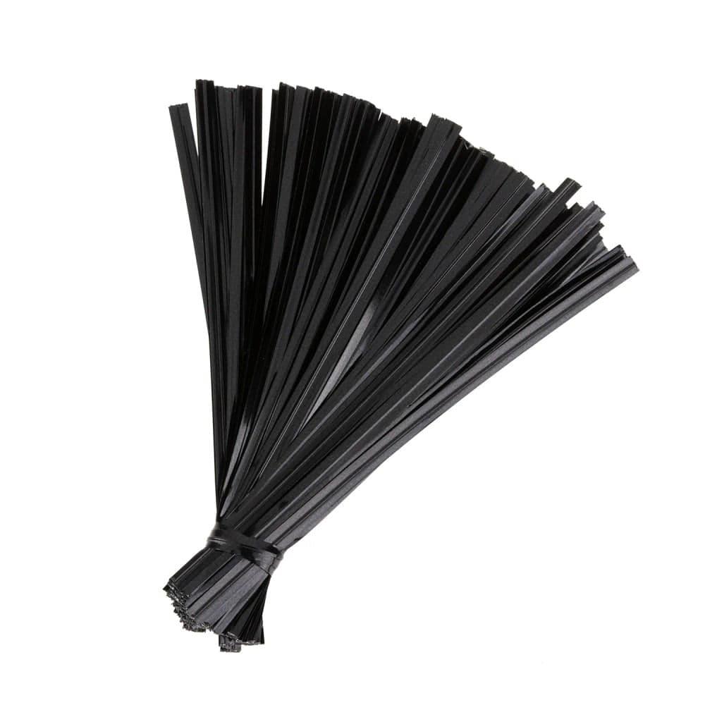 Lacre Metalizado 11cm Preto 100 Unidades - Silver Plastic