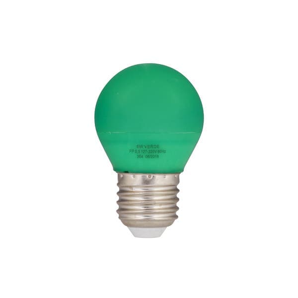 Lâmpada de LED E27 Bolinha 6W Luz Verde Bivolt Luminatti