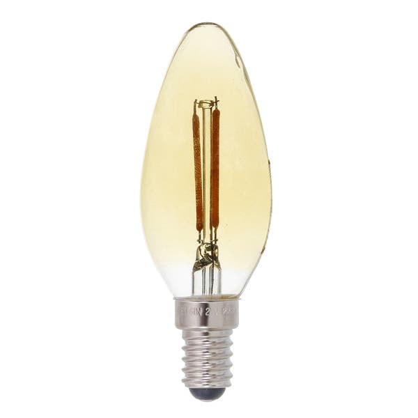 Lâmpada de LED Filamento E14 Vela 2W 180lm Luz Âmbar 220V Elgin