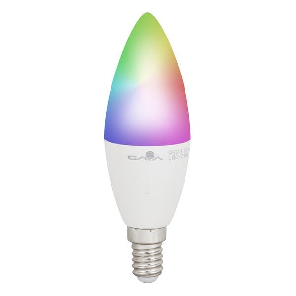 Lâmpada de LED Inteligente E14 Vela 5W 470lm Luz RGB Bivolt Gaya
