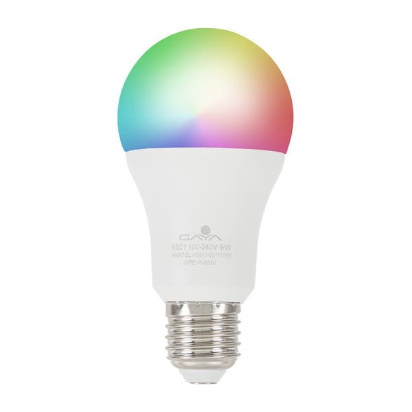 Lâmpada de LED Inteligente E27 Bulbo 9W 650lm Luz RGB Bivolt Gaya