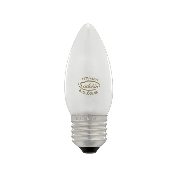 Lâmpada Halógena E27 Vela 46W Luz Amarela 127V Sadokin