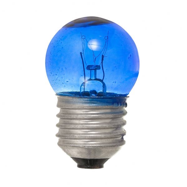 Lâmpada Incandescente E27 Bolinha 7W Luz Azul 220V Sadokin
