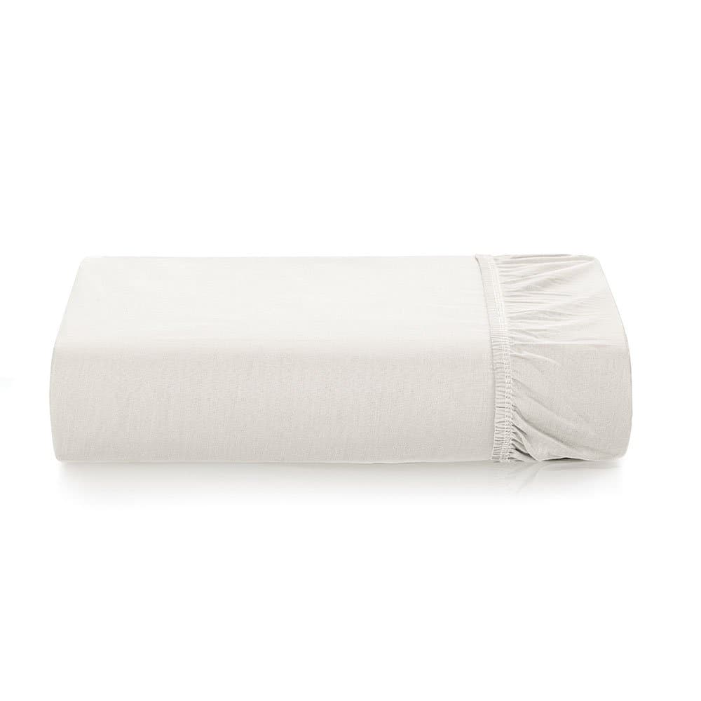 Lençol Com Elástico Casal Bossa 300 Fios Karsten Branco 1,40 x 1,90 m