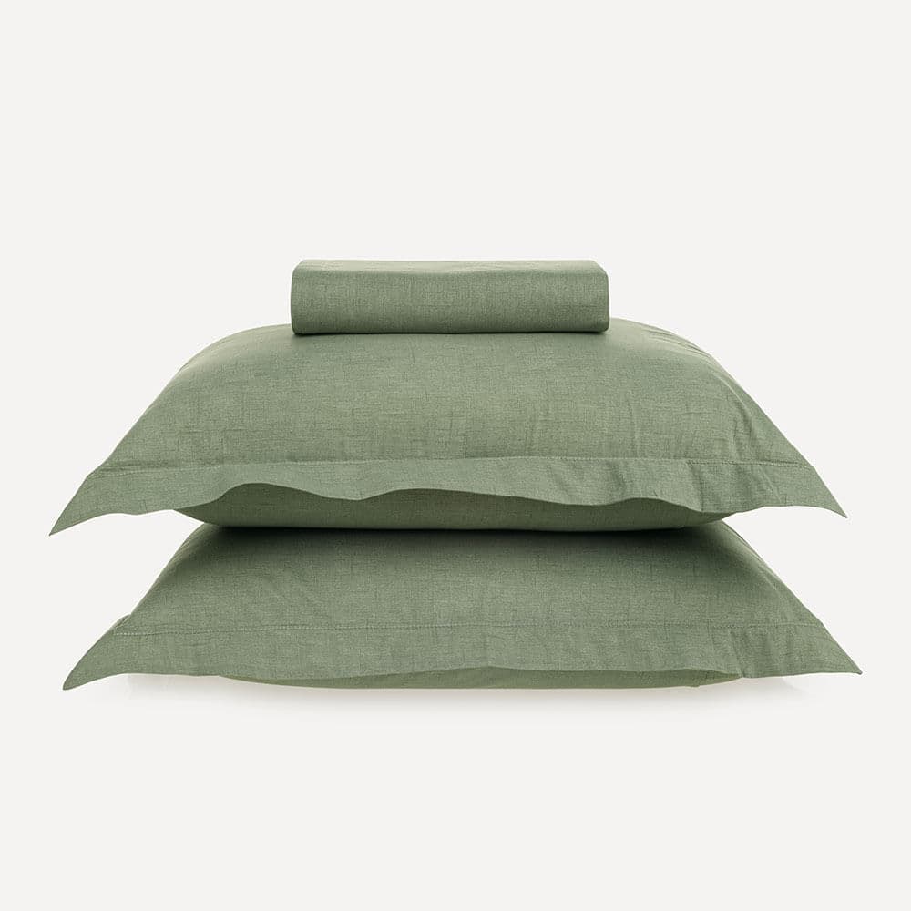 Lençol Queen com Elástico e Fronhas 100% Algodão Tesso Verde