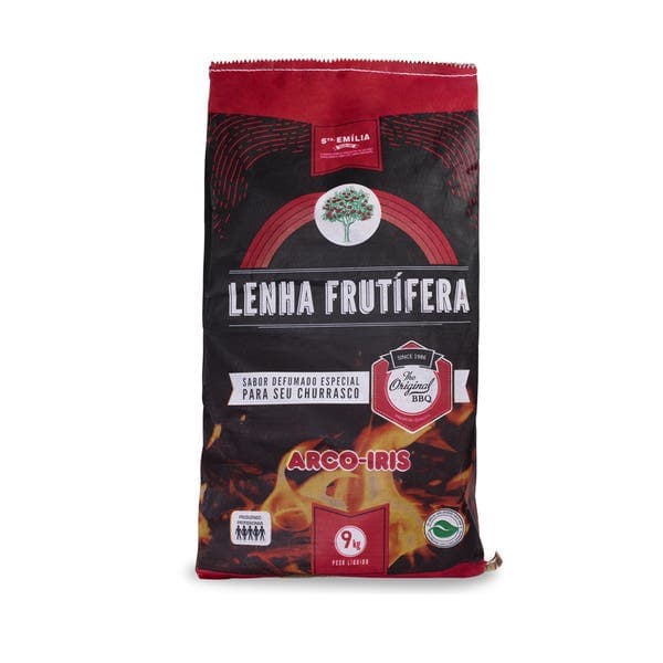 Lenha para Defumação de Churrasco 9kg Frutífera Arco Íris