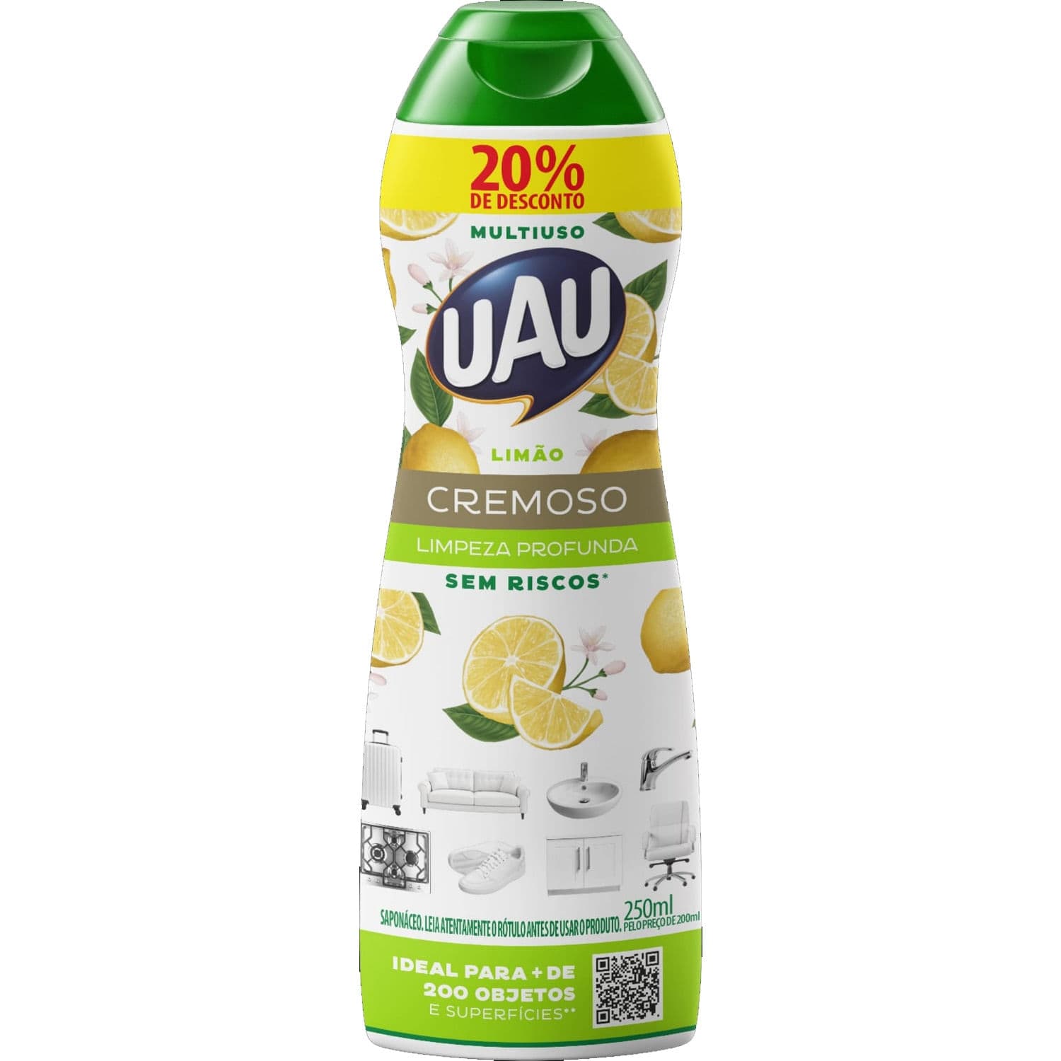 Limpador Multiuso Uau Cremoso Limão 250ml