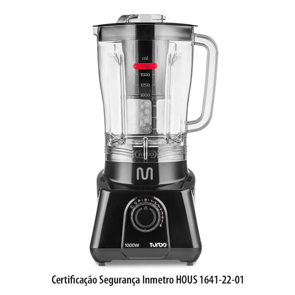 Liquidificador 2,6l Turbo 8 Velocidades 1000w Preto - Multi — Liquidificador 2,6l Turbo 8 Velocidades 1000w Preto - Multi · Ref. 30785