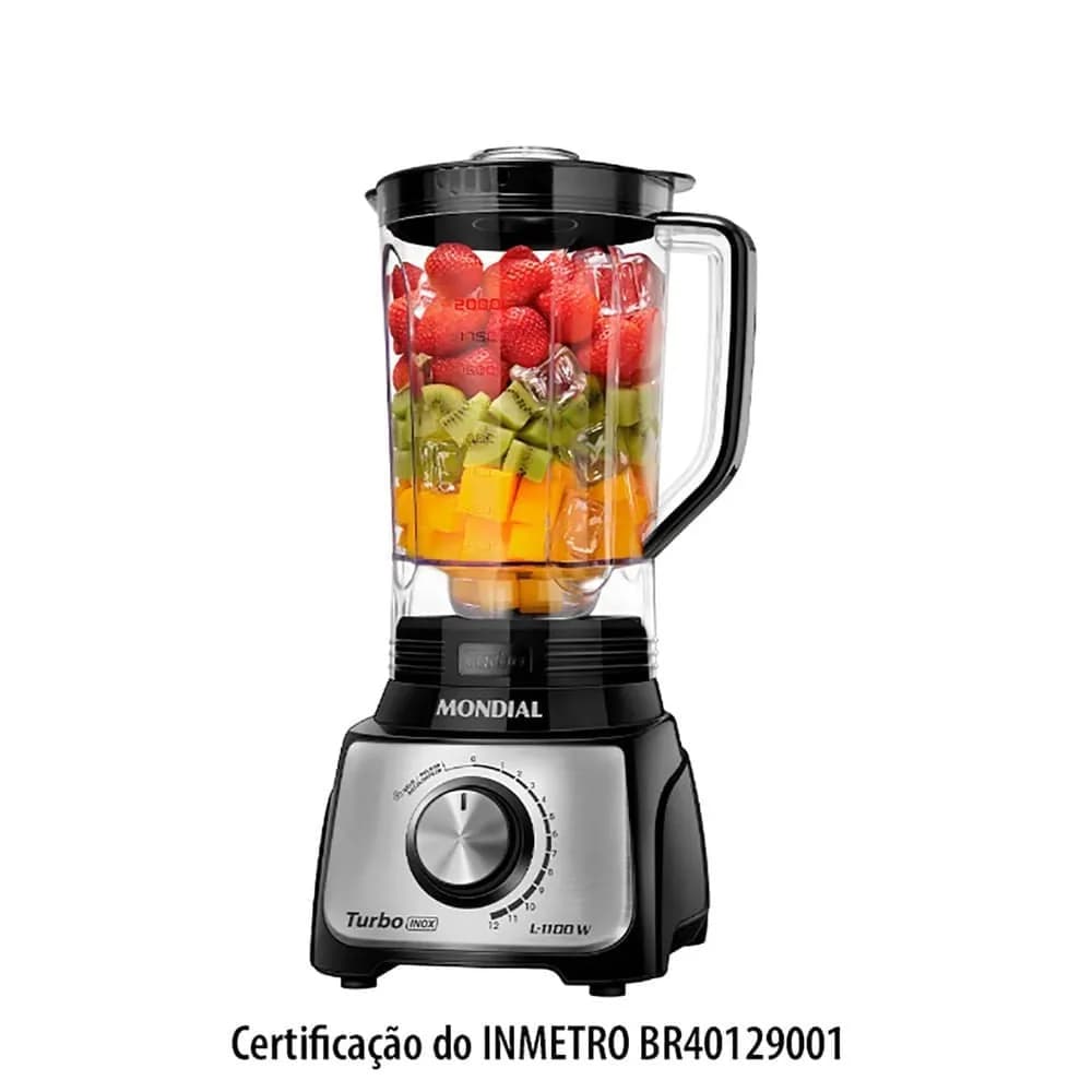 Liquidificador Turbo L-1100-bi Preto 3l - Mondial — Liquidificador Turbo L-1100-bi Preto 3l - Mondial