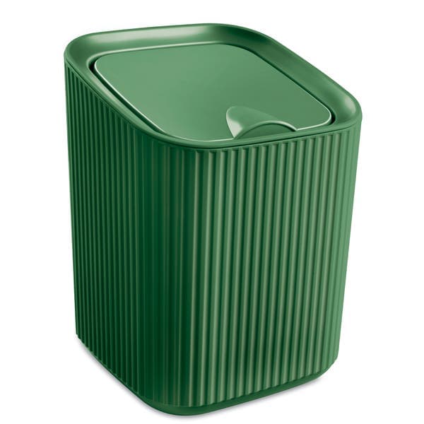 Lixeira 1,25L Plástico Manual Verde Usual Utilidades