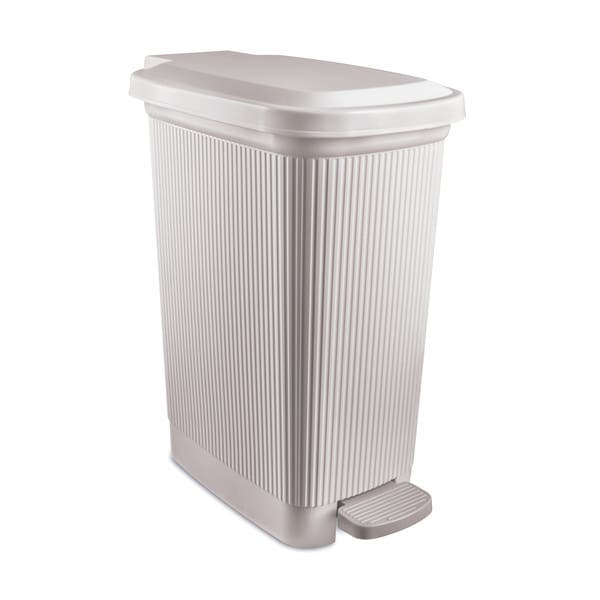 Lixeira 20L Plástico Pedal Cinza Claro Fosco Slim Usual Utilidades