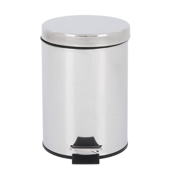 Lixeira 3L Aço Inox Pedal Cinza e Preto Essential Casablanca