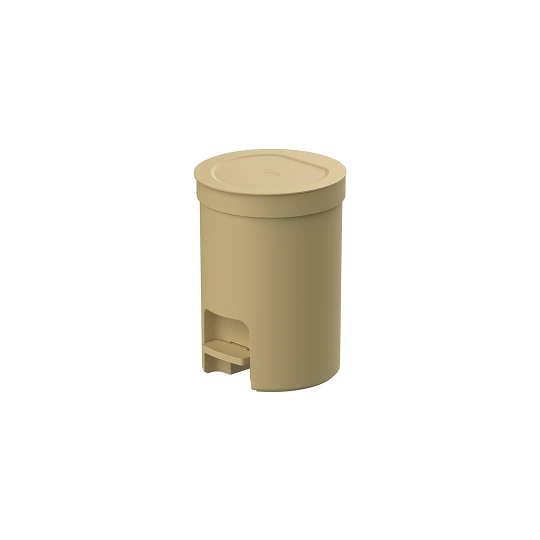Lixeira 6 Litros Redonda com Pedal Ou Linha Trium — Amarelo Âmbar