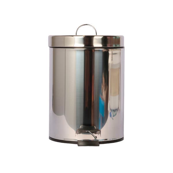 Lixeira 7L Aço Inox Pedal Cinza e Preto Essential Casablanca