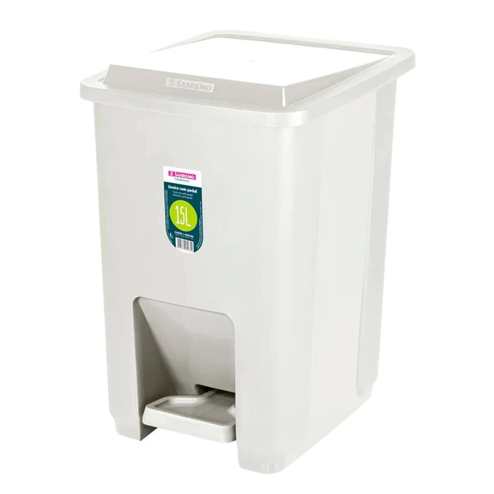 Lixeira com Pedal 15l Bege - Sanreno
