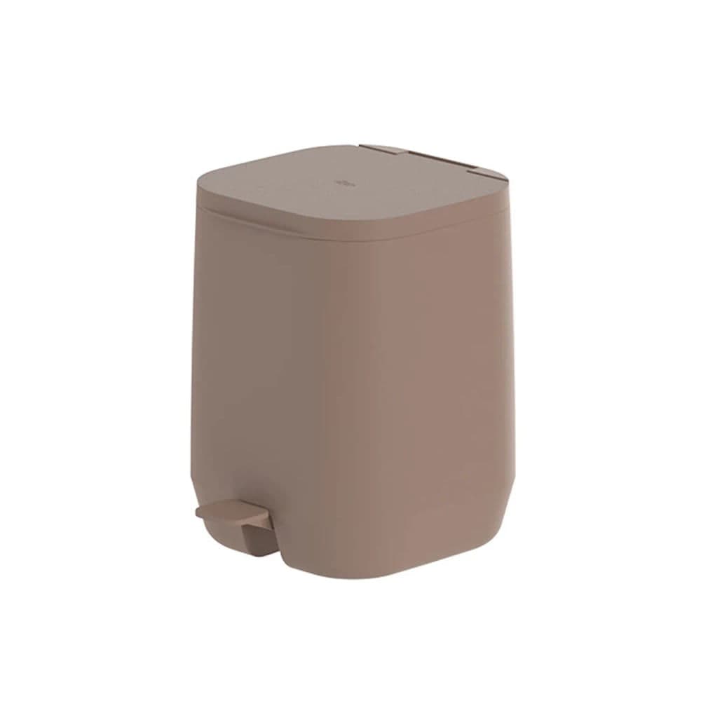 Lixeira com Pedal Aura Marrom Amêndoa 6l - Ou