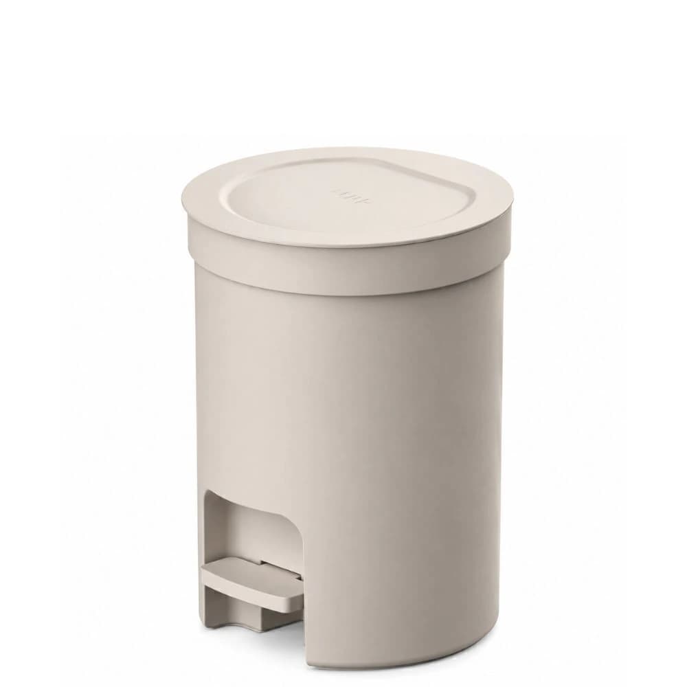 Lixeira com Pedal ou Trium Redonda Bege 6l
