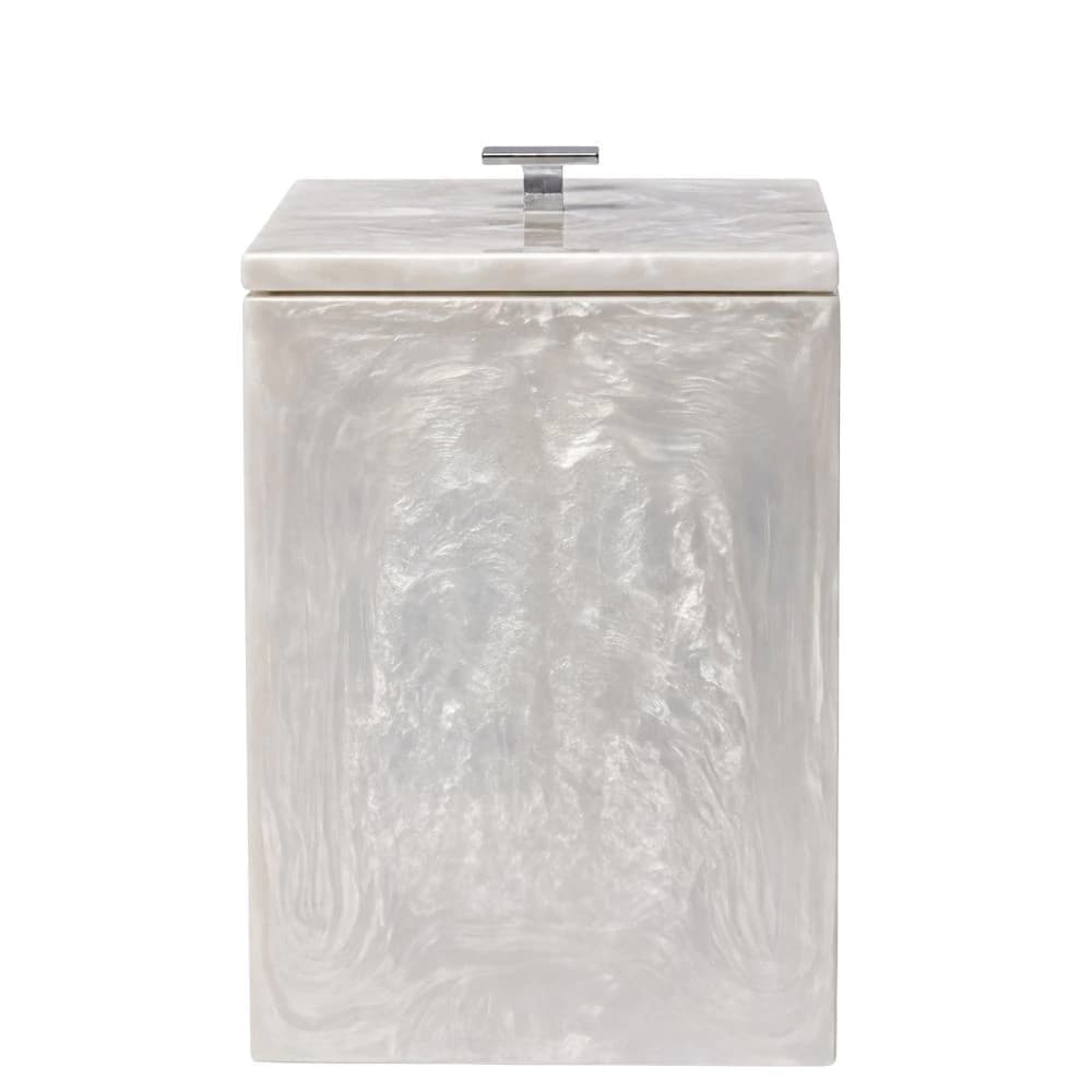 Lixeira de Resina Quadrada Resimetal Madrepérola 25x18cm