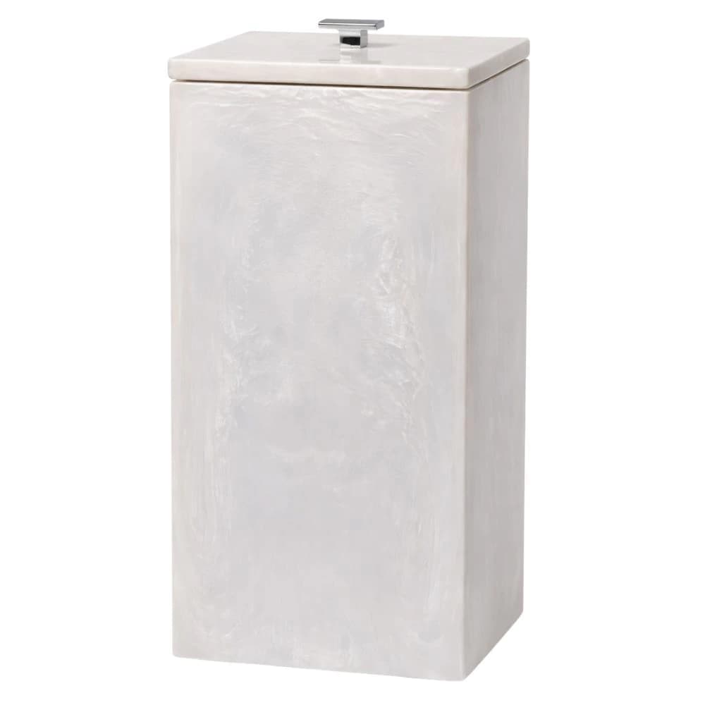Lixeira de Resina Quadrada Resimetal Madrepérola 32x15cm