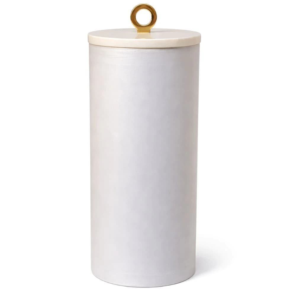 Lixeira de Resina Resimetal Madrepérola Ello Gold32x16cm