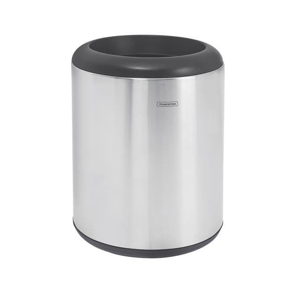Lixeira Multiuso 23L Metal Cinza Sem Pedal Teec Tramontina