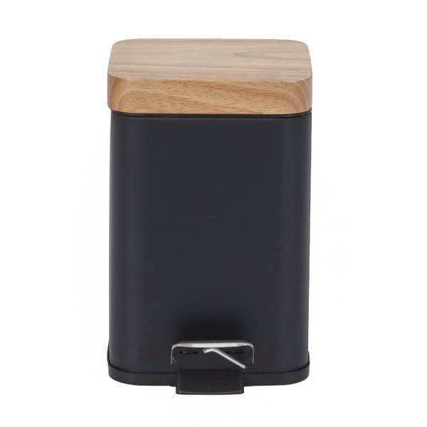 Lixeira para Banheiro 3L Metal Aço Pedal Preto Sensea