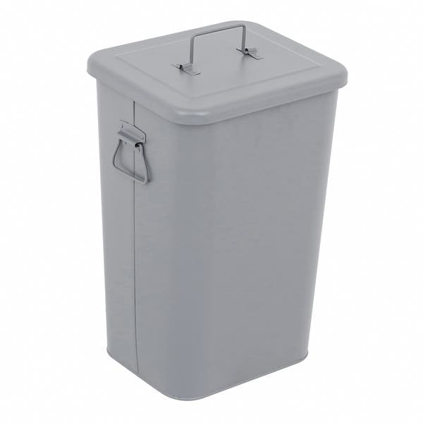 Lixeira para Cozinha 26L Metal Aço Manual Cinza Delinia