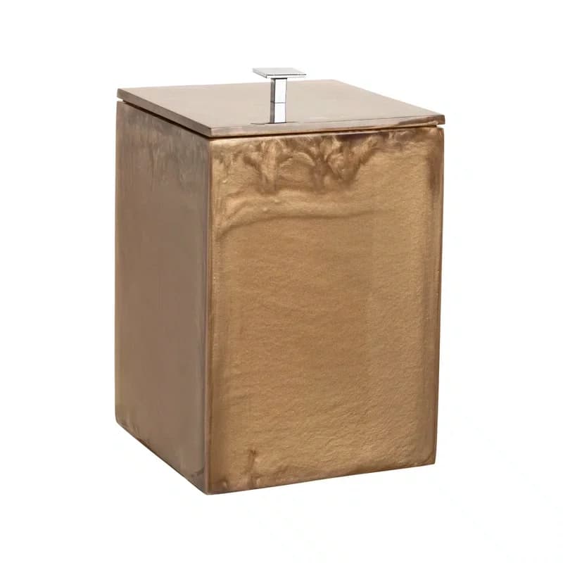 Lixeira Quadrada Champagne 18x27cm Cromado - Resimetal