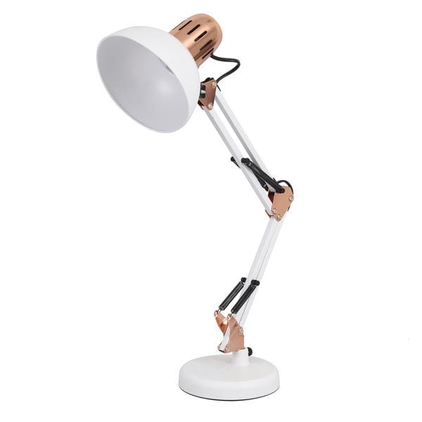 Luminária de Mesa Metal E27 Desk Deluxe Branca Gmh