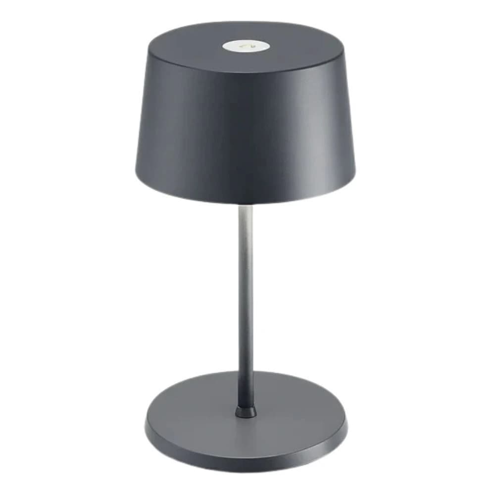 Luminaria de Mesa Zafferano Olivia Mini Cinza Escuro 11cm