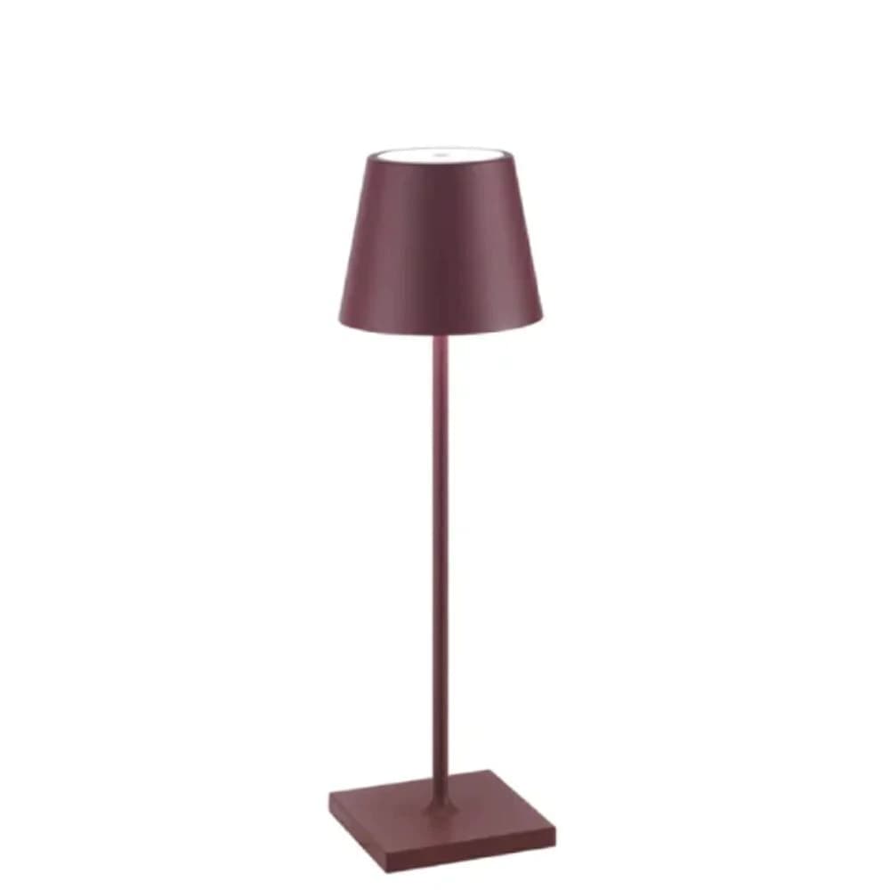 Luminária de Mesa Zafferano Poldina Micro Bordeaux 27cm