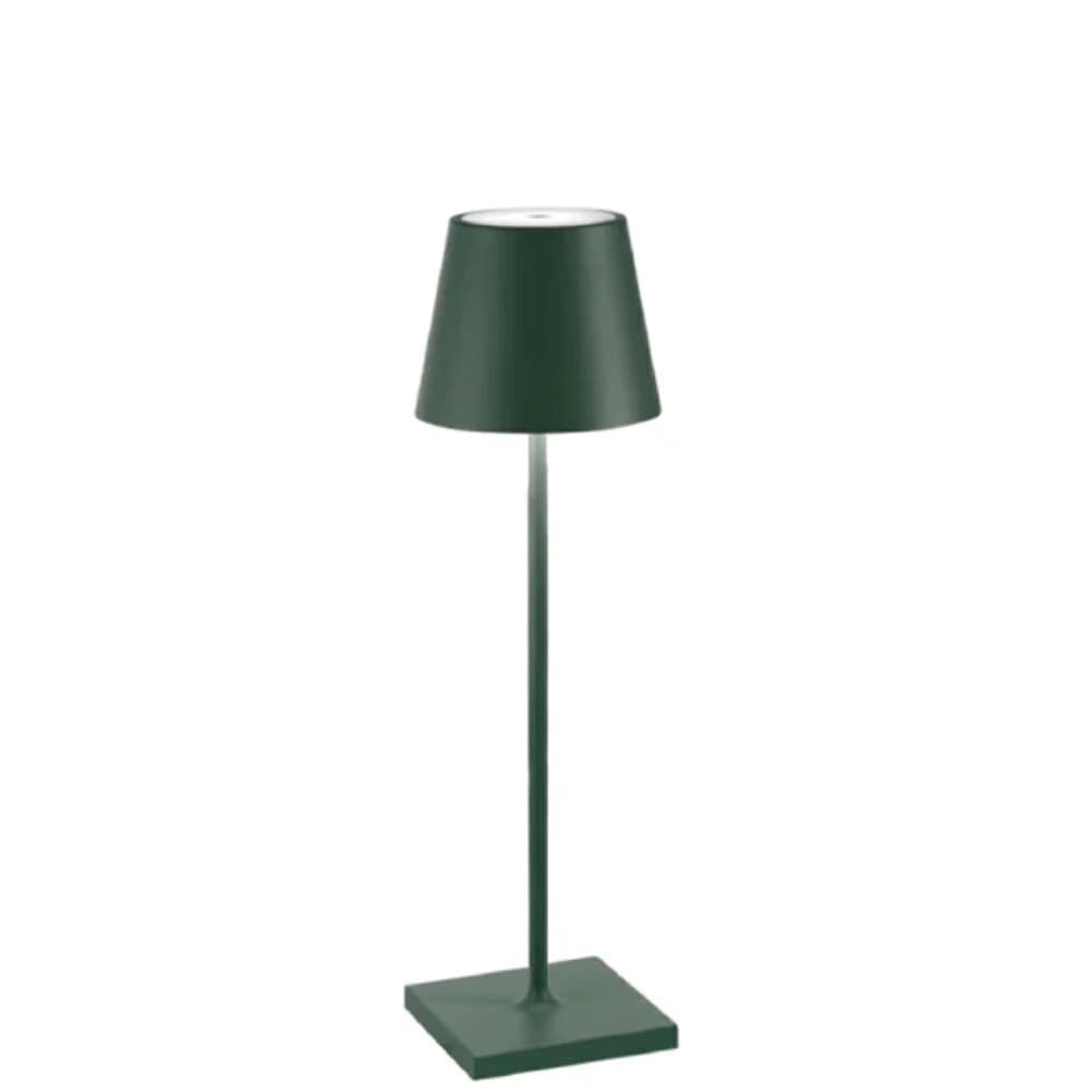 Luminária de Mesa Zafferano Poldina Micro Verde Escura 27cm
