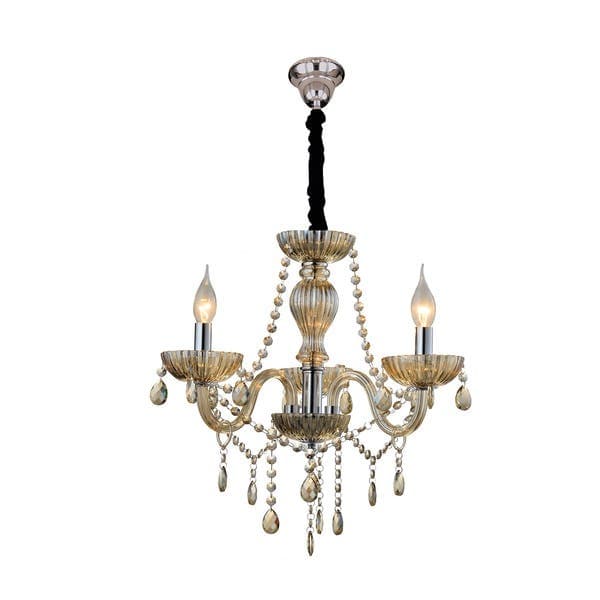 Lustre 3 Lâmpadas E14 Champanhe Valentina Hevvy