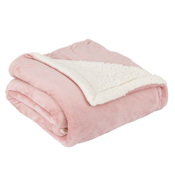 Manta Casal Dupla Face Flannel Poliéster Rosa Andreza Enxovais