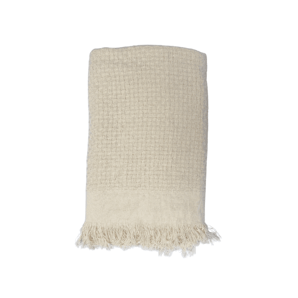 Manta Jacquard Natur Bege 120x140 100% Algodão