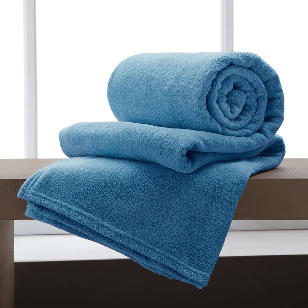 Manta Microfibra Solteiro Azul - Corttex