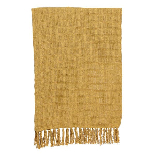 Manta para Sofá Italiana Amarelo 1,40x1,40 Artesanal Teares