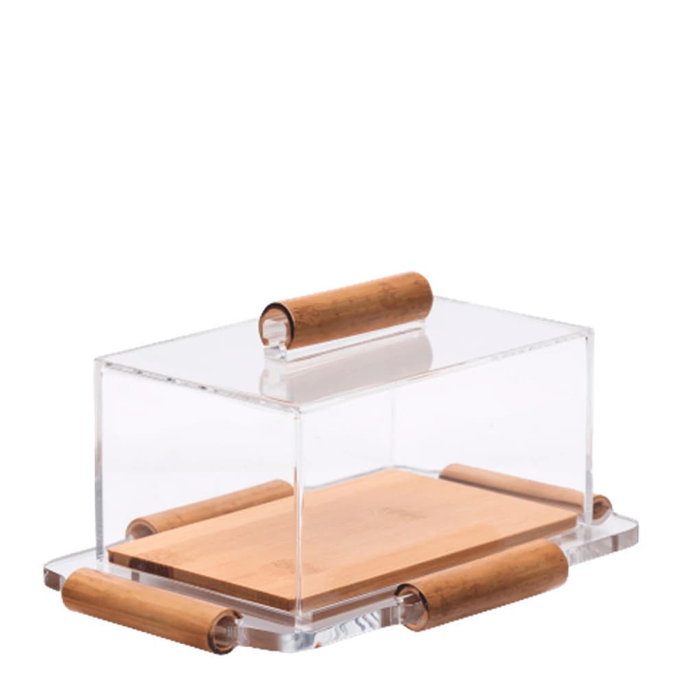 Manteigueira de Acrílico e Bambu Onom 23x16x12CM