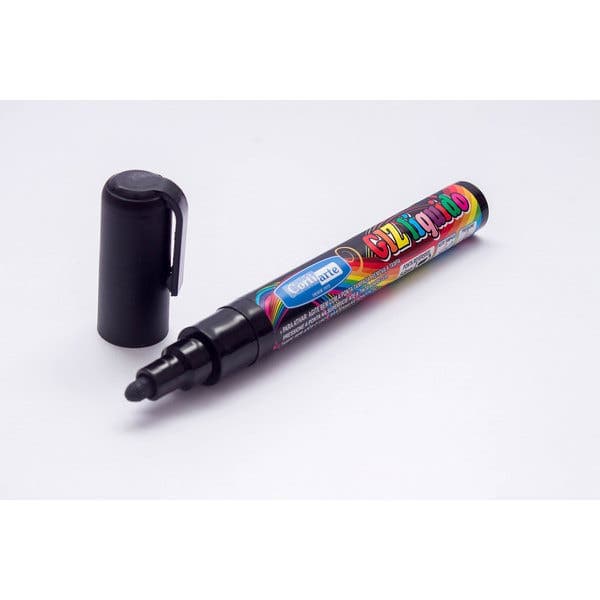 Marcador Giz Líquido Preto para Lousa Preta e Vidro 5mm