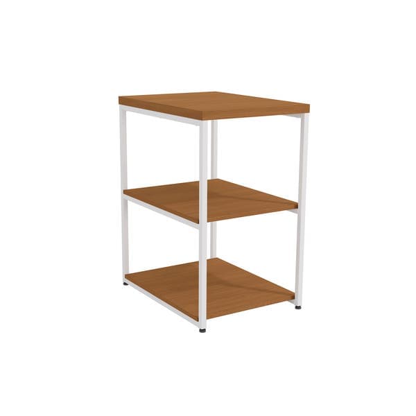 Mesa 45x60cm Canela e Branco Metal e MDP Crome
