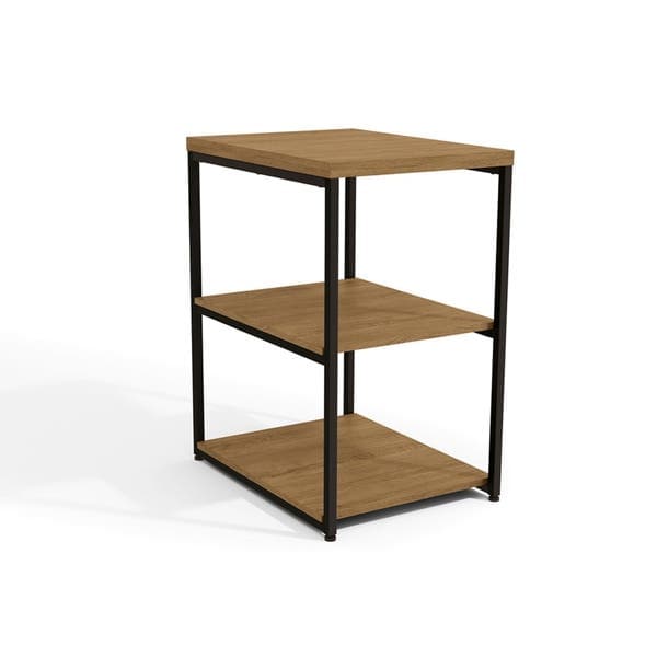 Mesa 45x60cm Freijó e Preto Fosco Metal e MDP Crome