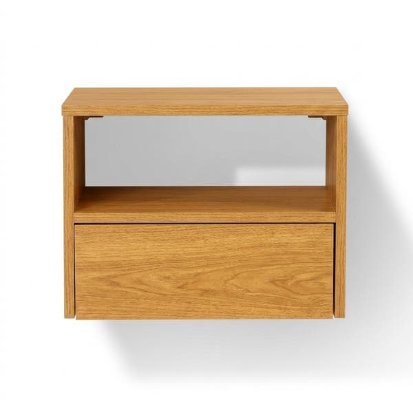 Mesa de Cabeceira 32x42x30cm MDP Mel com Gaveta Bemfixa