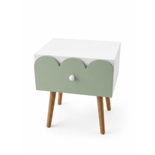 Mesa de Cabeceira 60x40x30cm MDF com Gavetas Verde Nuvine Agardi