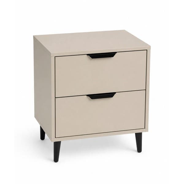 Mesa de Cabeceira 60x45x30cm MDF Nude com Gavetas Eló Agardi