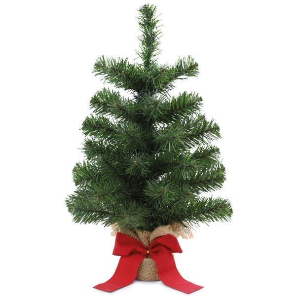 Mini Árvore de Natal Pinheiro com Laço Vermelho 34x24cm Cromus