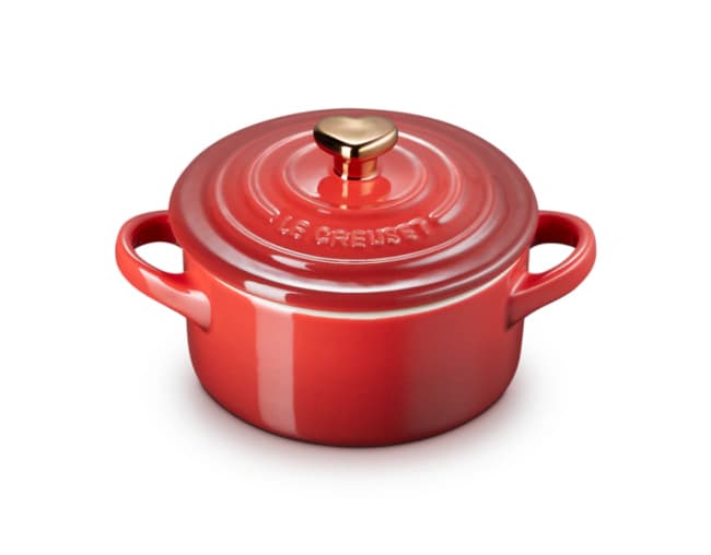 Mini Cocotte Pegador Coração Dourado Le Creuset