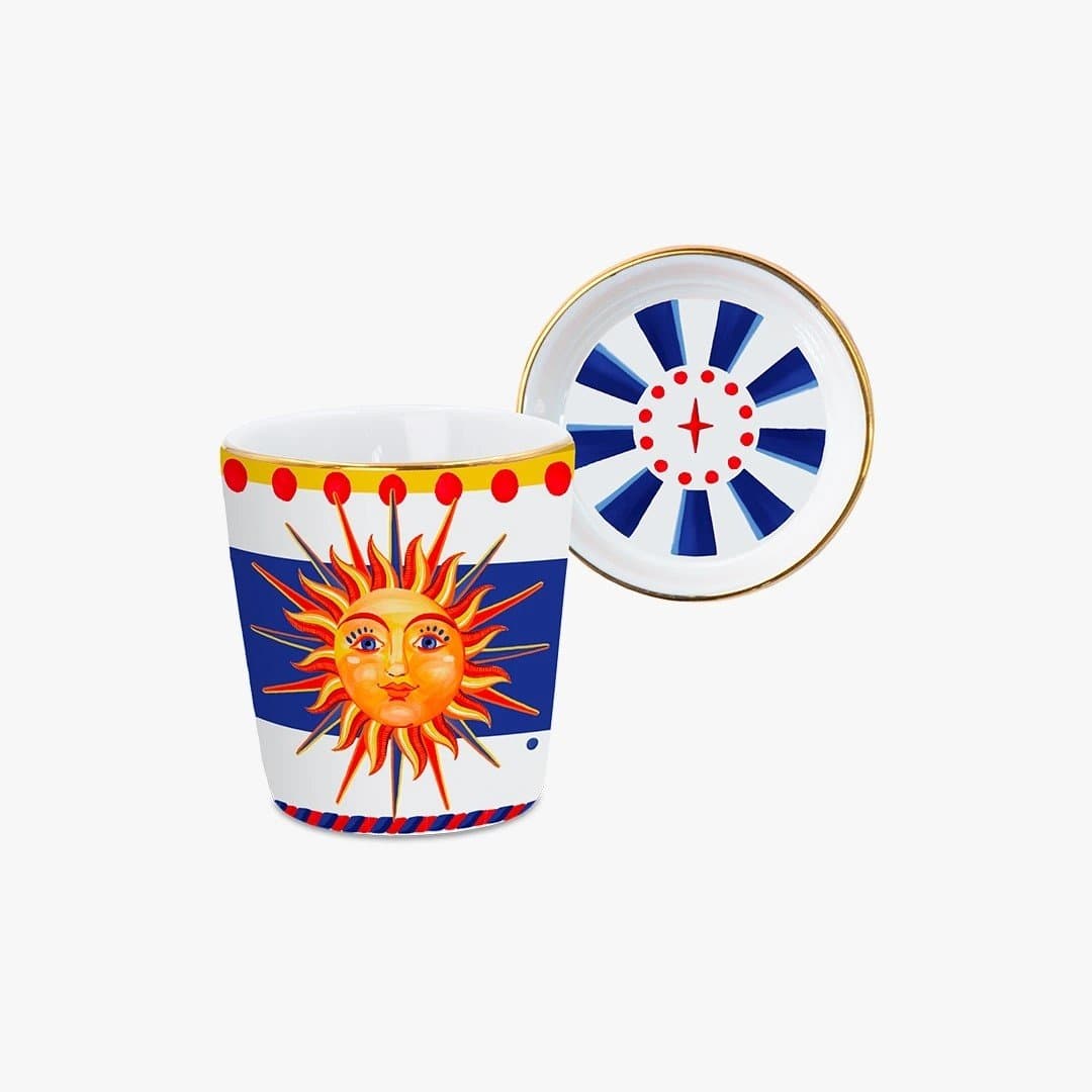 Mini Copo com Pires em Porcelana Dolce Sol Baci Milano