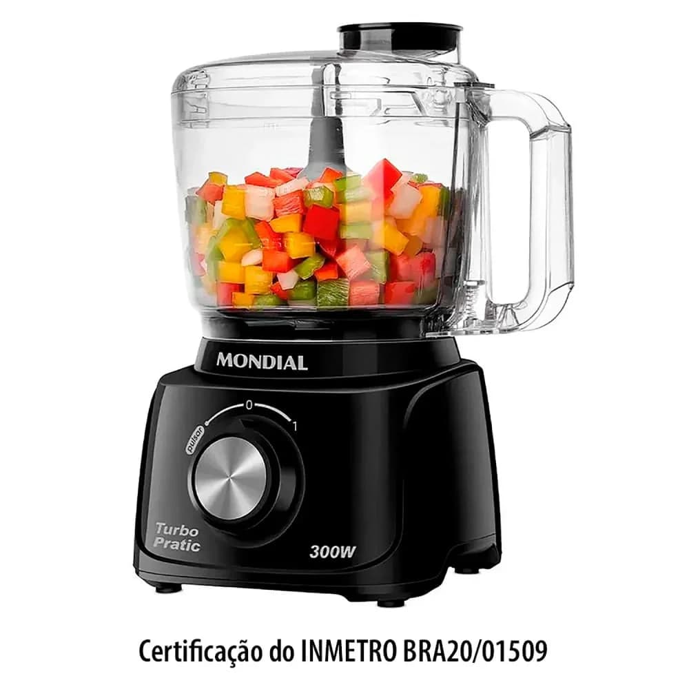 Mini Processador de Alimentos Turbo Pratic Preto - Mondial — Mini Processador de Alimentos Turbo Pratic Preto - Mondial · Ref. 7177
