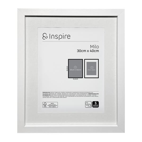 Moldura com Vidro Milo 30x40cm Branco Inspire