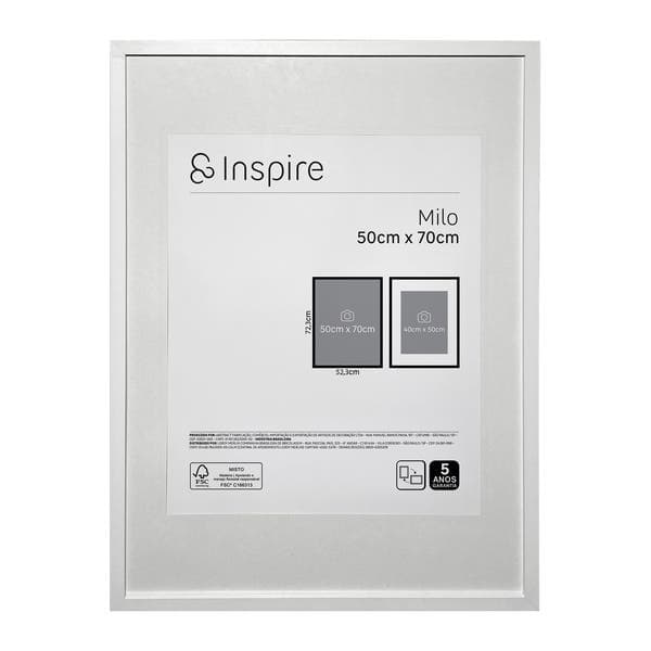 Moldura com Vidro Milo 50x70cm Branco Inspire